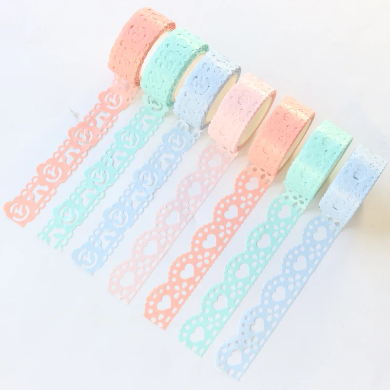 Милые японские креативные полые украшения DIY дневник Васи ленты рулон конфеты школьные маскирующие ленты канцелярские принадлежности 2 см* 5 м