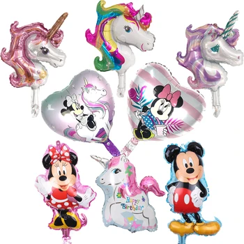 

1p birthday party decoration kids foil balloon Mickey Minnie mini unicorn balloon party supplies wedding baby shower decoration