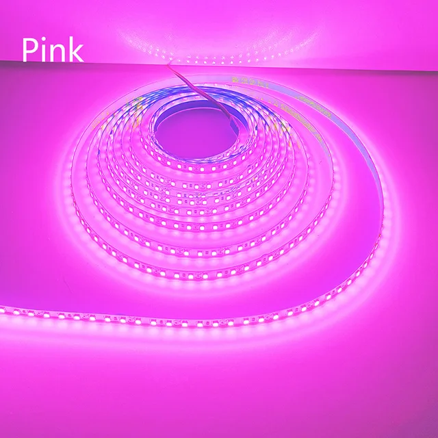 5M 600LEDs LED Strip 2835 DC12V 24V 120LEDs/m Home Lamp Strip Red Ice Blue Green Yellow Pink Flexible And Cuttable Soft Lamp Bar Pink