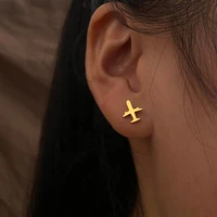 Stainless Steel Earrings 2022 Trend Simple Airplane Fashion Stud Earrings For Women Jewelry Party Friends Wedding Best Gifts NEW 1