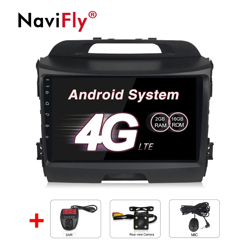 2G RAM 9 Inch Android 8.1 Quad Core Car DVD player Gps for KIA sportage r 2010-2015 with bluetooth  GPS navigation 4G Lte wifi