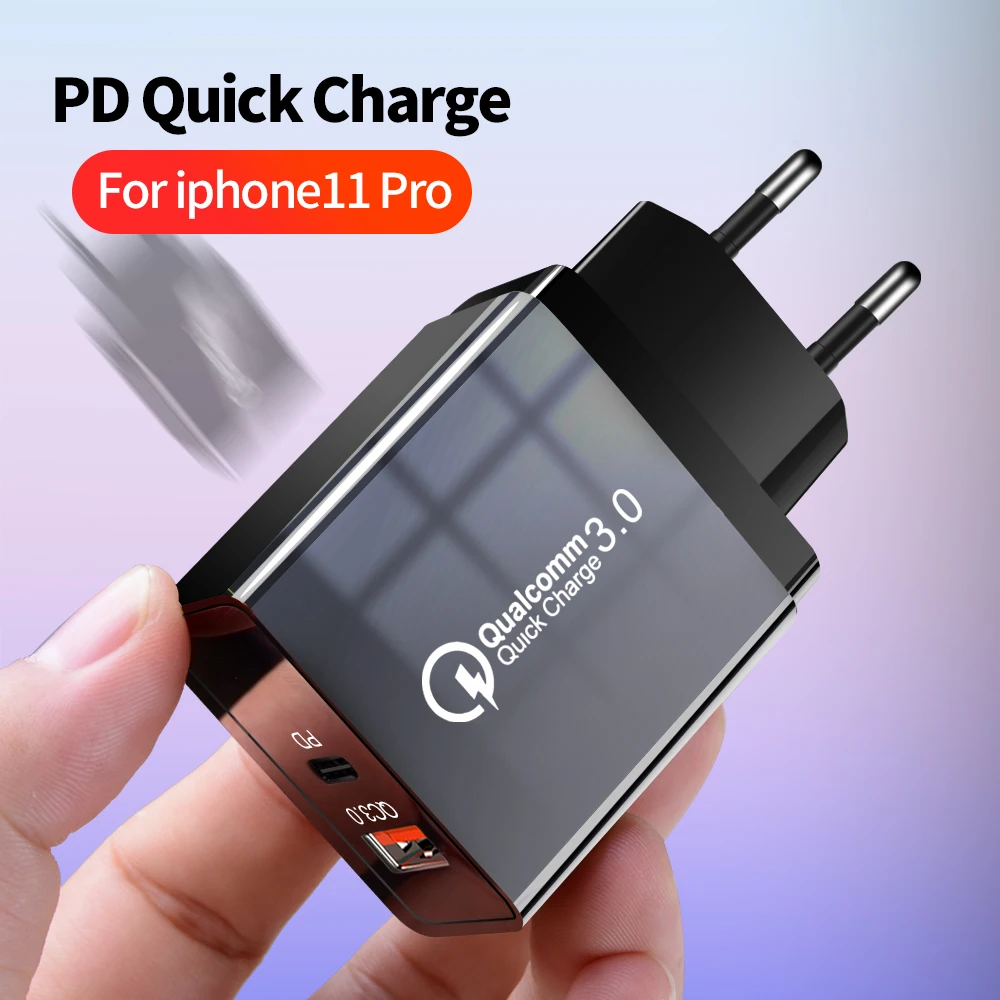 Сетевое зарядное устройство Elough с одним USB портом и поддержкой быстрой зарядки 30