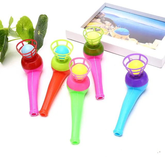 2021 5pcs Children's Toy Air Blow Gun And Ball Children's Air Blowing Toy Gift Plastic Tube Ball Toy Color Random New 3