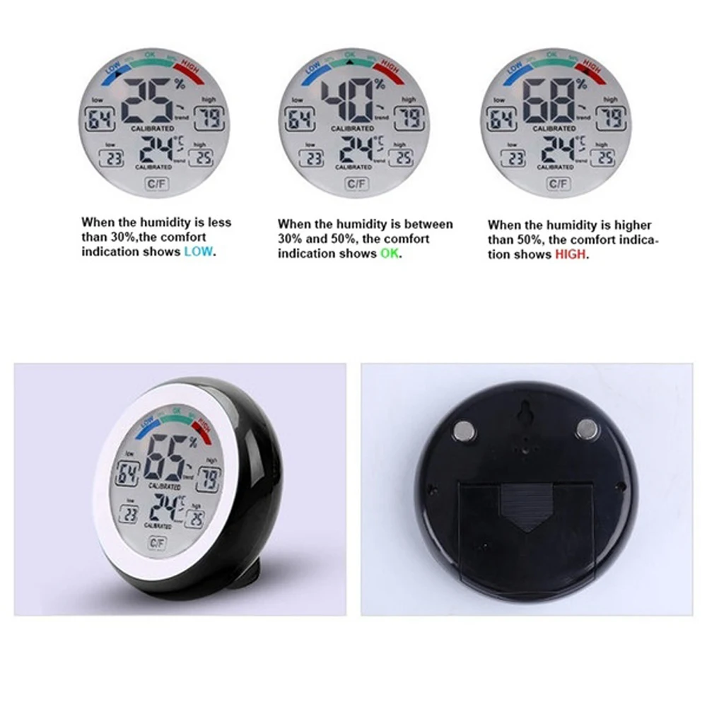 LCD Car Touch Screen Digital Thermometer Hygrometer Indoor Home