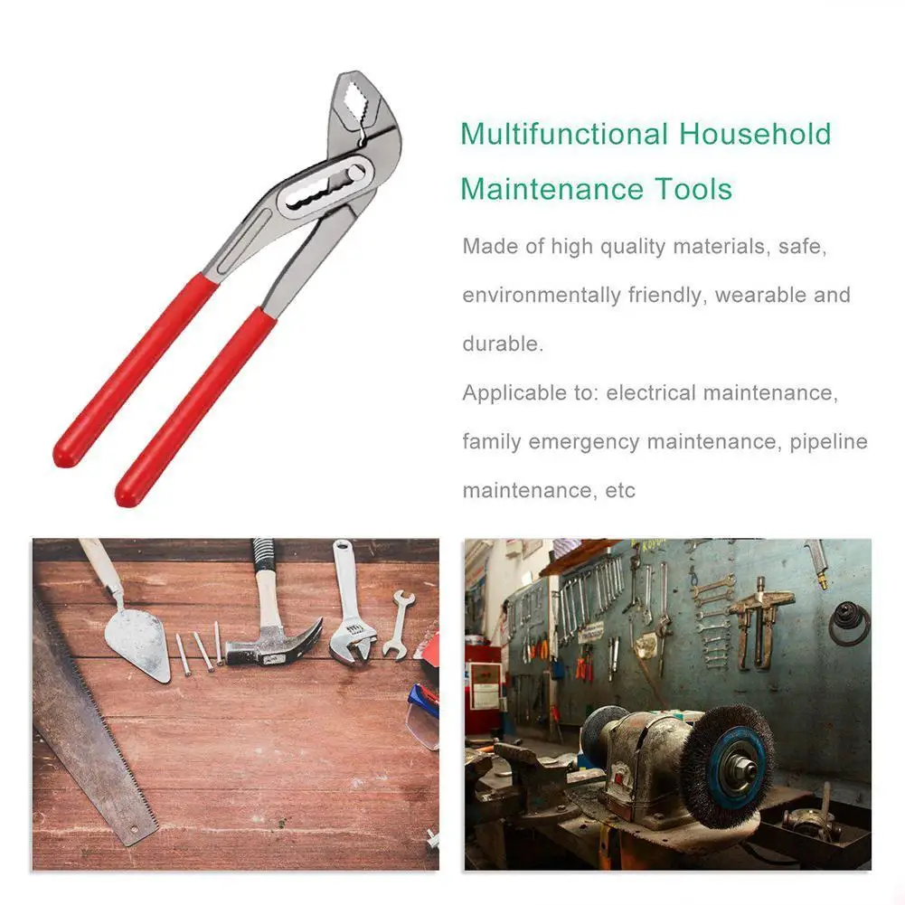 

Dip Water Pump Pliers 2-Piece Multifunctional Plier Plumbing Jaw Joint Pliers Pliers Plastic Straight Quick-Release Groove J5A2