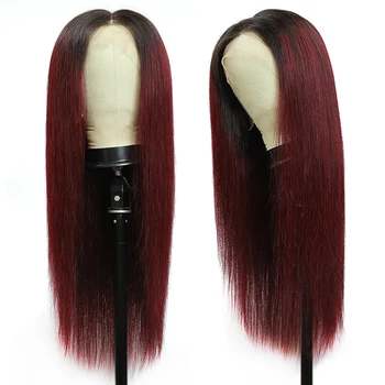 

99J Redwine Straight Lace Front Human Hair Wigs For Black Women SOKU Brazilian Remy Long Hair Wig 150% Densitry Human Lace Wig