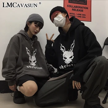 

LMCAVASUN Hoodies Women Winter Plus Velvet Thicker Warm Printed Loose Womens Hoodie Korean Style Students Trendy Daily