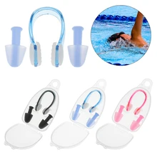 Hot Soft Swimming Silicone Earplugs Nose Clip Case Prevent Water Protection Ear Plug Waterproof Dive Supplies Pool Accessories