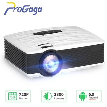 

ProGaga GA9 Mini Projector 2800 Lumens Native HD 1280x720P Android WIFI Beamer Portable LED Projectors 3D Home Theater Cinema