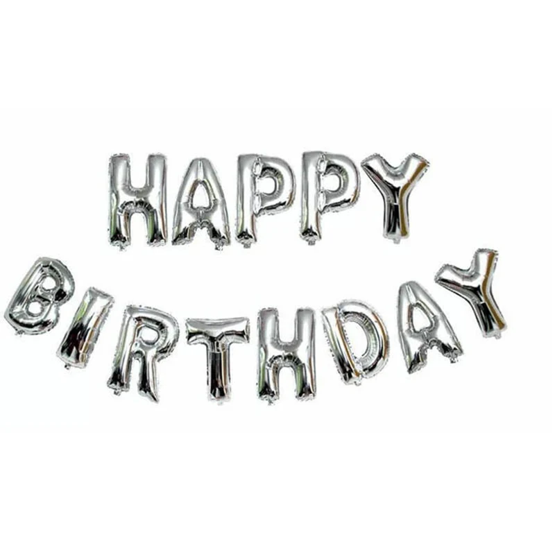 16 Inch English Letter HAPPY BIRTHDAY Aluminum Balloon Suit Foil Balloon Baby Birthday Celebration Venue Decorative Balloon