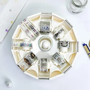 

Creative Transparent Adhesive Tape Dispenser Tape Storage Box Office Desktop Tape Holder With Tape Cutter Shaft Split Charging T