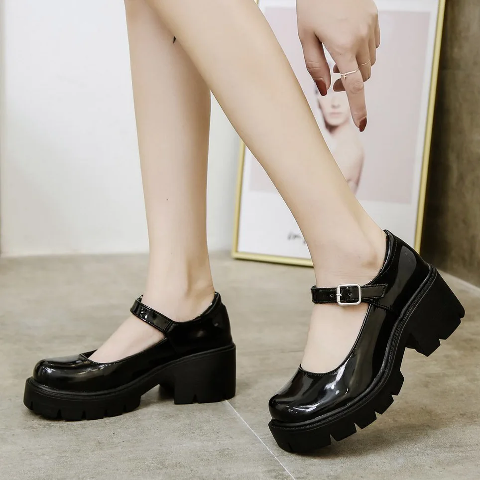 Lolita Shoes Women Japanese Style Vintage Soft Sister Girls High Heels Waterproof Platform College Student Cosplay Costume Shoes