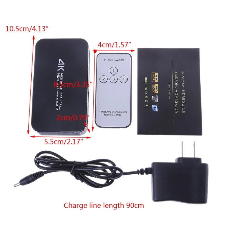 4 в 1 выход HDMI 2,0 сплиттер 4K 60Hz с пультом дистанционного управления для PS4 Pro Xbox DVD D08A
