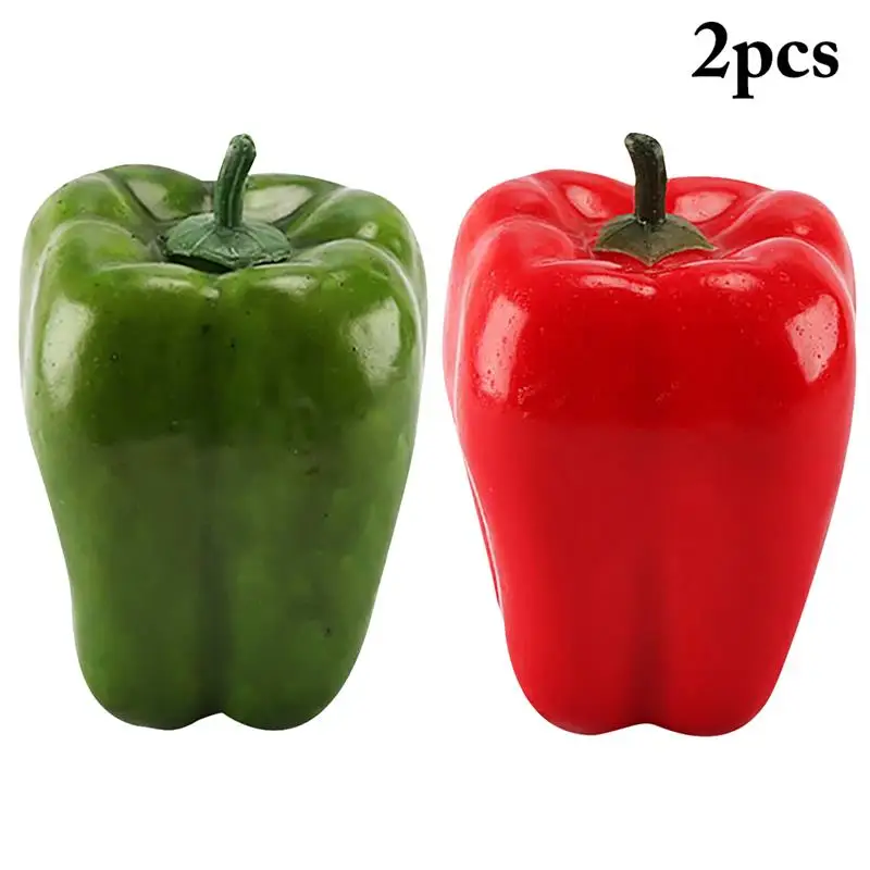 2pcs Artificial Simulation Food Vegetables Fake Chili Pepper Fruit Photography Props for Decoration Room Home Decor food model,food photography props,vegetable ornaments