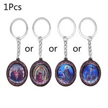 Винтаж распятие с христианскими текстами и статуи Христа значок брелок религиозные кольцо для ключей ювелирные изделия кулон автомобильные сувениры подарок
