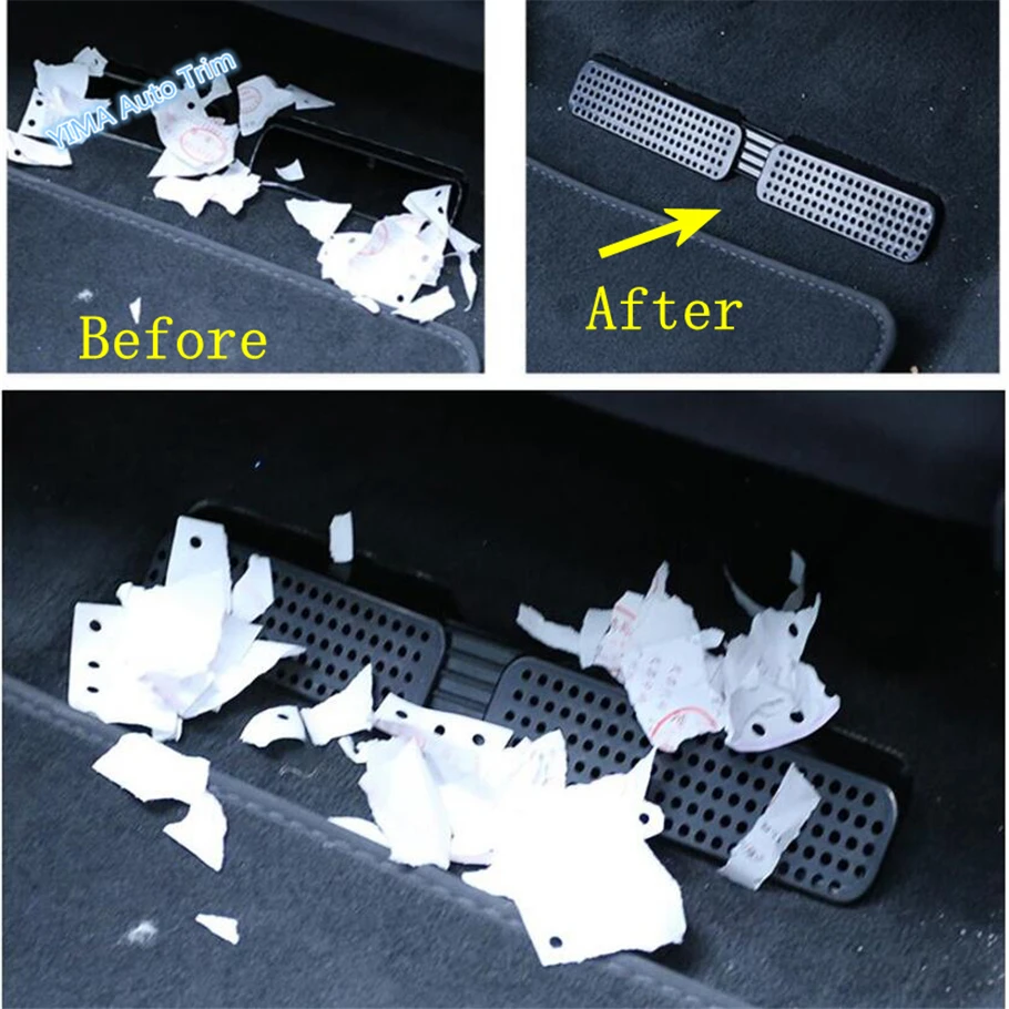 

Lapetus Auto Styling Seat Bottom AC Air Condition Duct Vent Anti-blocking Plastic Protector Cover Trim Fit For Audi Q5 2018 2019