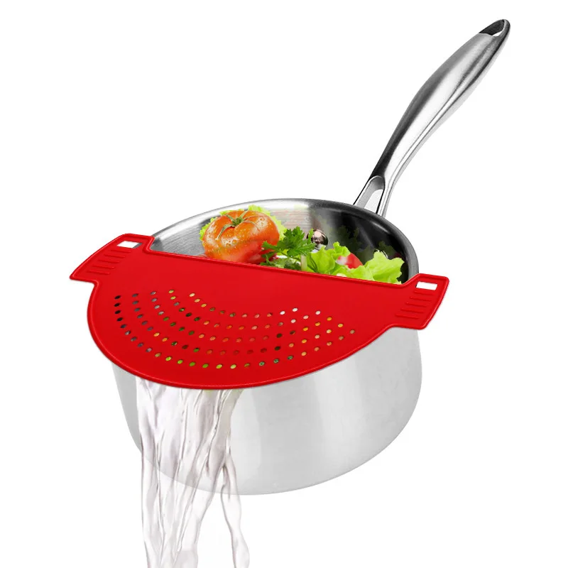 

Plastic Drain Basket Wash Rice Filter Leakproof Baffle Funnel for Jars Fruit Vegetable Wash Colander Pot Funnel Kitchen Gadget