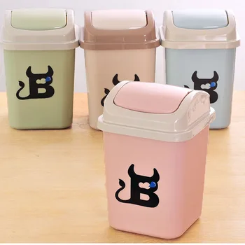 

Rocking lid trash can large square trash can with lid wastebasket flip trash can