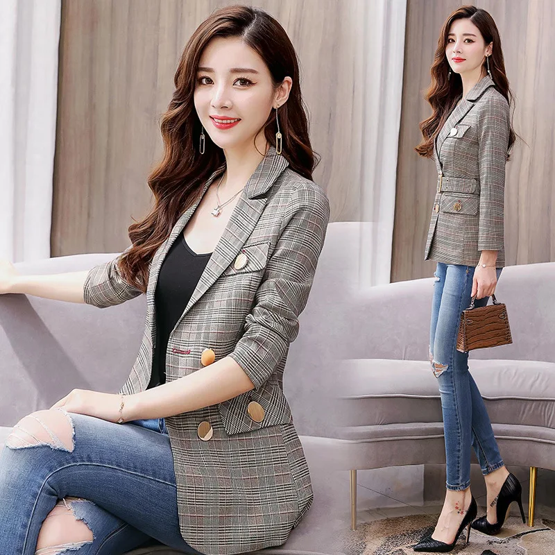 

Short-height Casual Waist Hugging Pattern Suit Jacket Female Spring 2019 New Style Korean-style Small Flower Suit WOMEN'S Coat