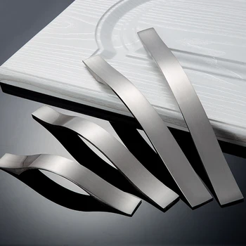 

Cabinet Handles Drawer Knobs Aluminum Alloy Wardrobe Door Handles Brushed Pulls Simple Modern Style Furniture Handle