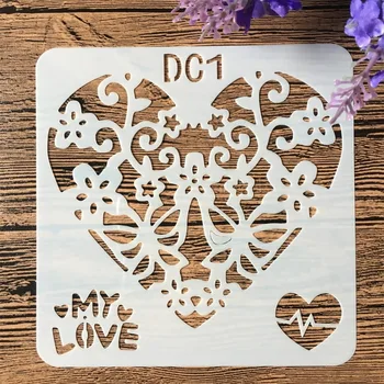 

13cm Butterfly Love Heart DIY Craft Layering Stencils Wall Paint Scrapbook Stamp Embossing Album Decorative Card Template