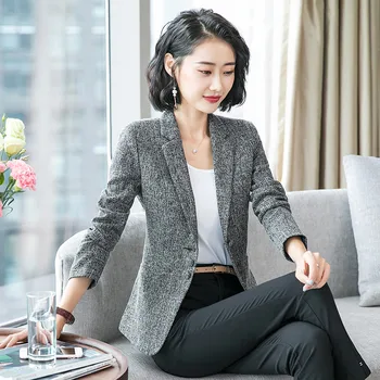 

Spring autumn casual wild short suit jacket long sleeve women's 2020 new fashion OL professional slim jacket large size M-XXXL