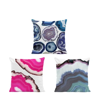

Luxury Custom Pillowcase Color Line Annual Ring Abstract Geometry Throw Pillow Living Room Decoration Large Velvet Cushion Cover