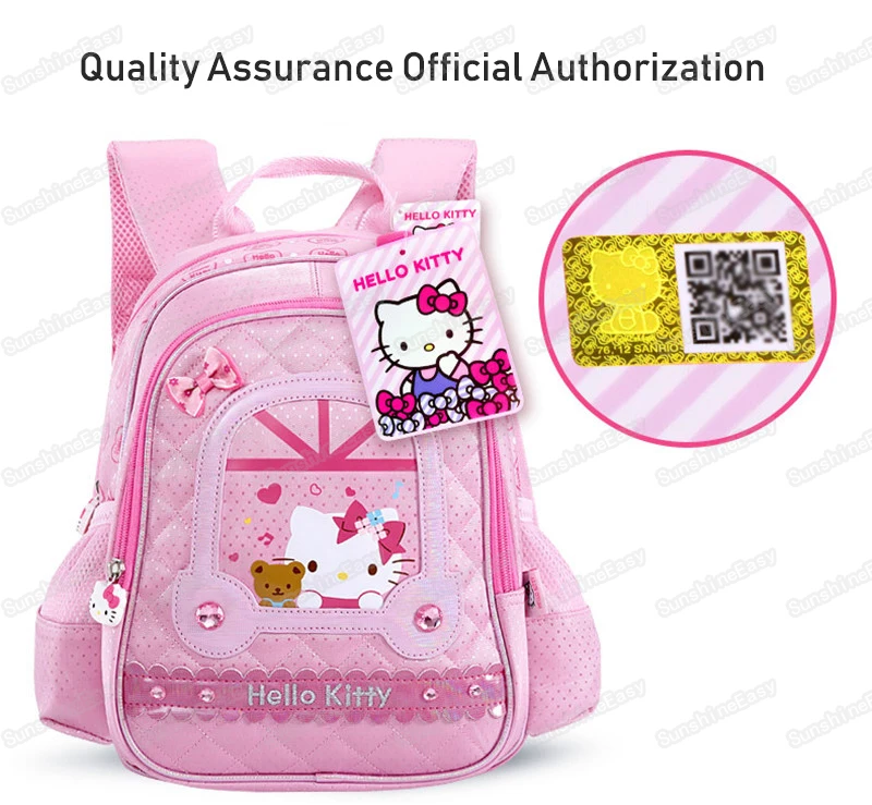 HELLO KITTY популярный рюкзак для девочек из полиэстера, Молодежный Школьный Рюкзак Для Путешествий, сумка для ноутбука, сумка для книг на молнии, рюкзак большой вместимости