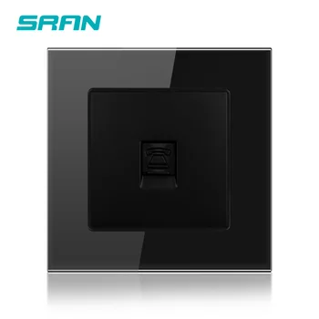 

SRAN Wall telphone socket, crystal tempered glass panel 86mm*86mm universal telephone interface