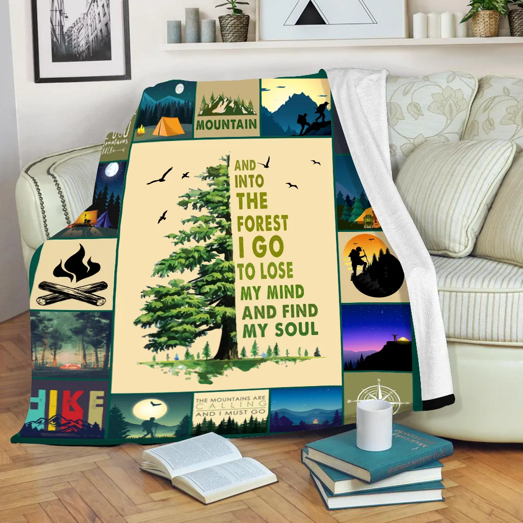 

Happy Camping 3D Printed Plush Fleece Blanket Adult Home Office Washable Casual Kids Horror Sherpa Blanket 05