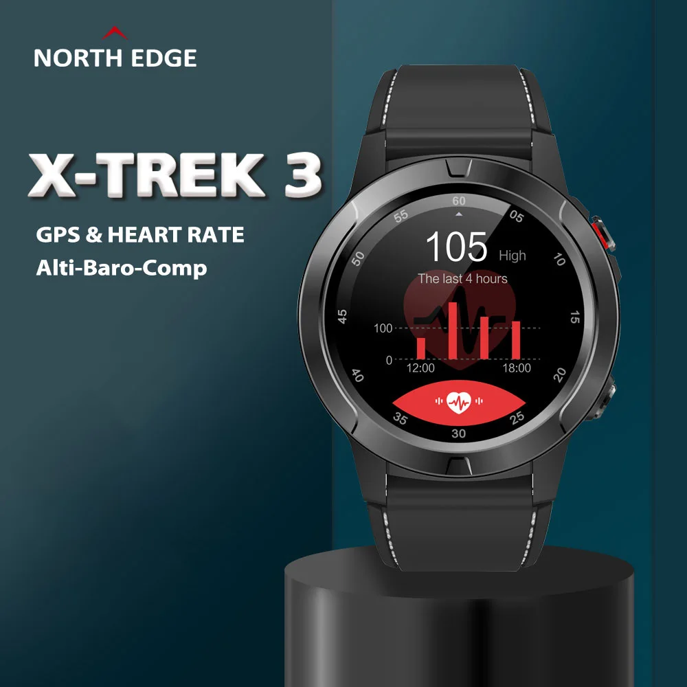 Оригинальные Смарт часы North EDGE GPS мужские спортивные с компасом пульсометром