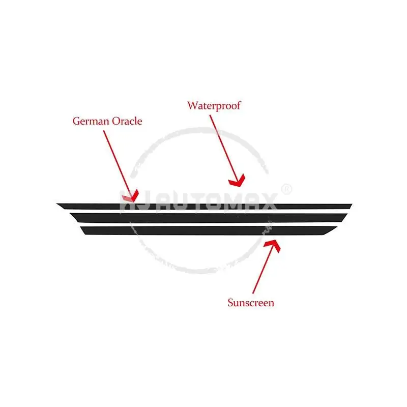 KJAUTOMAX для Mini Cooper F54 F55 F60 R50 R53 R55 R56 красные, белые, черные, серебристые, золотистые боковые гоночные полосы Наклейка 5 цветов