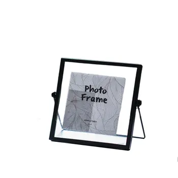 

Nordic Ins Geometric Metal Three-Dimensional Photo Frame Iron Glass Photo Frame Set Up Wall Photo Decoration