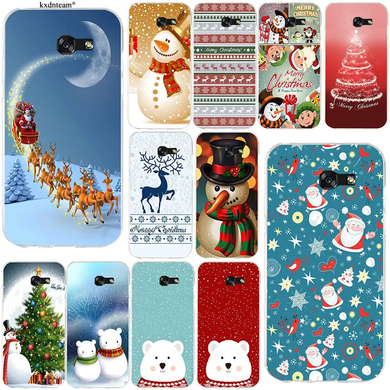 Merry Christmas Phone Cases Soft TPU Silicone for Samsung Galaxy A3 A5 A7 2016 2017 Core 8262 850 Grand I9082 Coque Fundas Shell | Мобильные