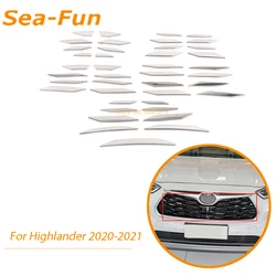 Autocollant décoratif pour Toyota Highlander, grille centrale de pare chocs avant, couverture de garniture, accessoires intérieurs chromés, 2020 2021 2022 