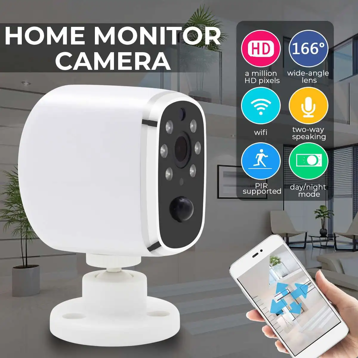 

B20H Camera Million Sensor 1/4 Full Wide Angle Lens 2.4 GHz Smart WiFi Video Intercom Camera Wifi 802.11b /g/n Wireless Network