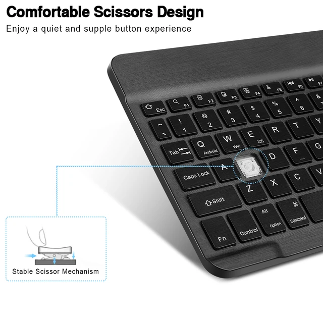 Miniteclado inalámbrico con Bluetooth, teclado RGB con retroiluminación, para Notebook, ipad, tableta, teléfono, portátil, PC - Imagen 5