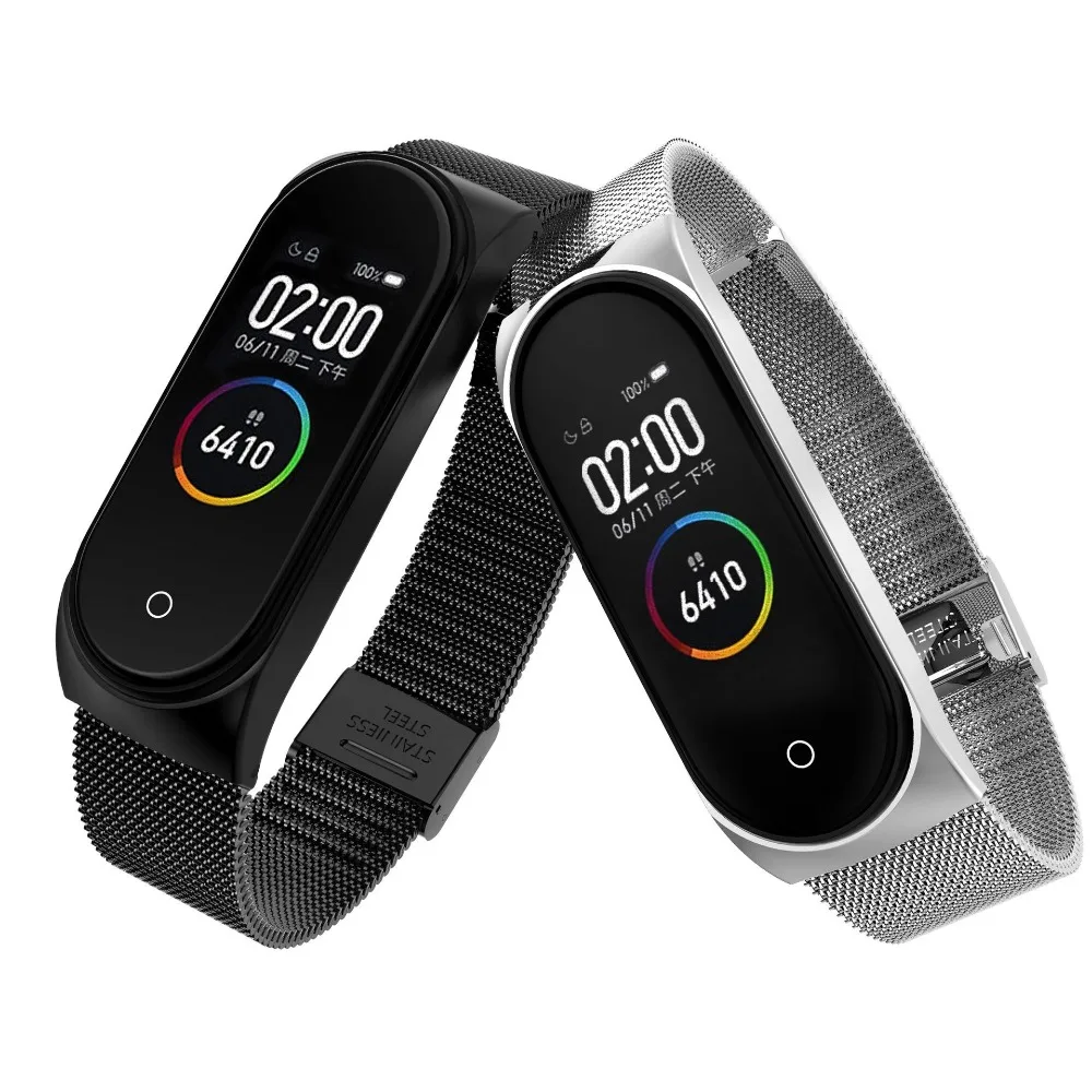 Ремешок для Xiaomi mi Band 3 mi Band 4 ремешок для Xiaomi mi band 3 браслет для Xiaomi mi Band 4 магнит металл нержавеющая сталь