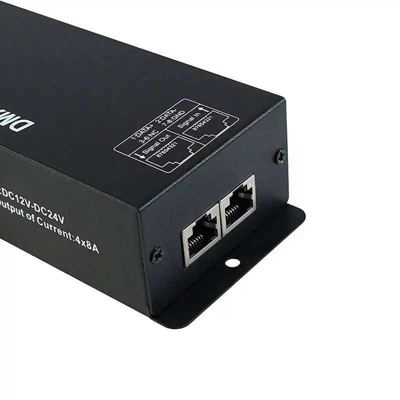 AABB-Dmx 512 декодер цифрового дисплея, Диммируемый драйвер Dmx512 контроллер для светодиодных лент Rgbw светильник Rj45 соединительный Dc12-24V 20A