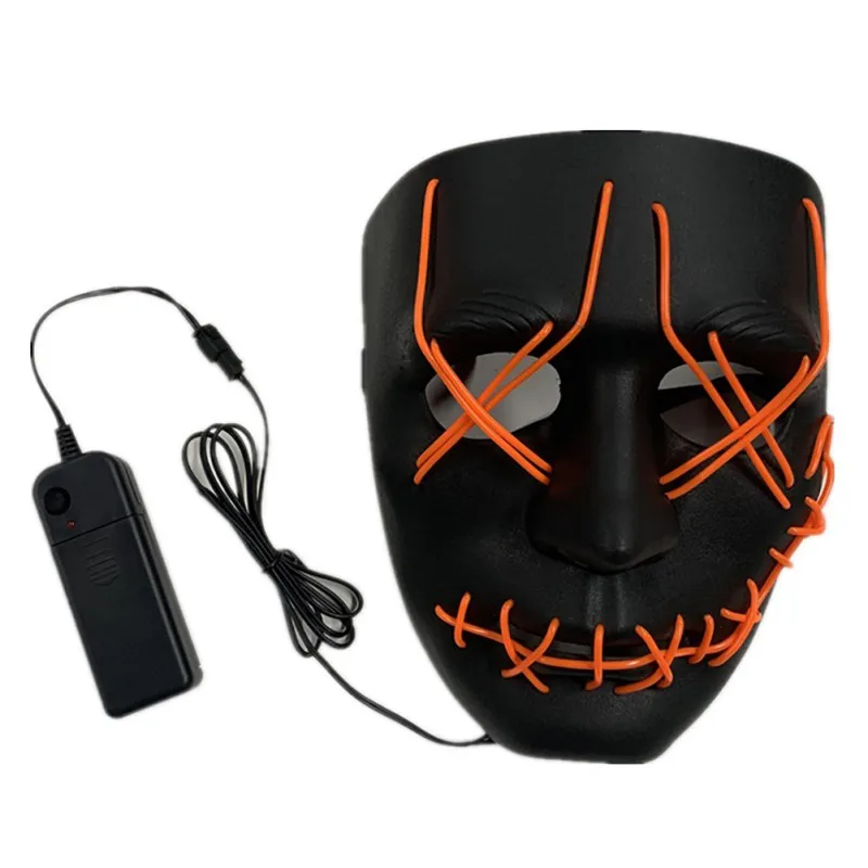 

LED Halloween Mask Light Up Ghost Dance Party Masks Neon Maska Cosplay Horror Masque In The Dark 2019