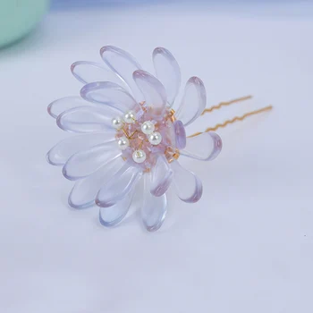 

Chinese Traditional Hair Stick Wedding Bridal Updo Bun Chignon Hair Accessories Resin Flower Handcrafted Hairpins