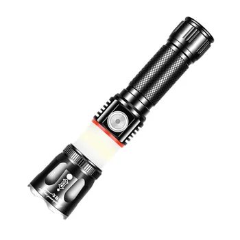

XANES M9 T6+COB Zoomable 4Modes USB Rechargeable LED Flashlight Waterproof 18650 Torch Tail Magnetic Suction Lantern Lamp