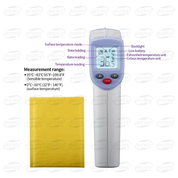 

2 in 1 Digital non-contact Infrared Thermometer with Backlight, Infra Red Temperature Meter for Object Surface