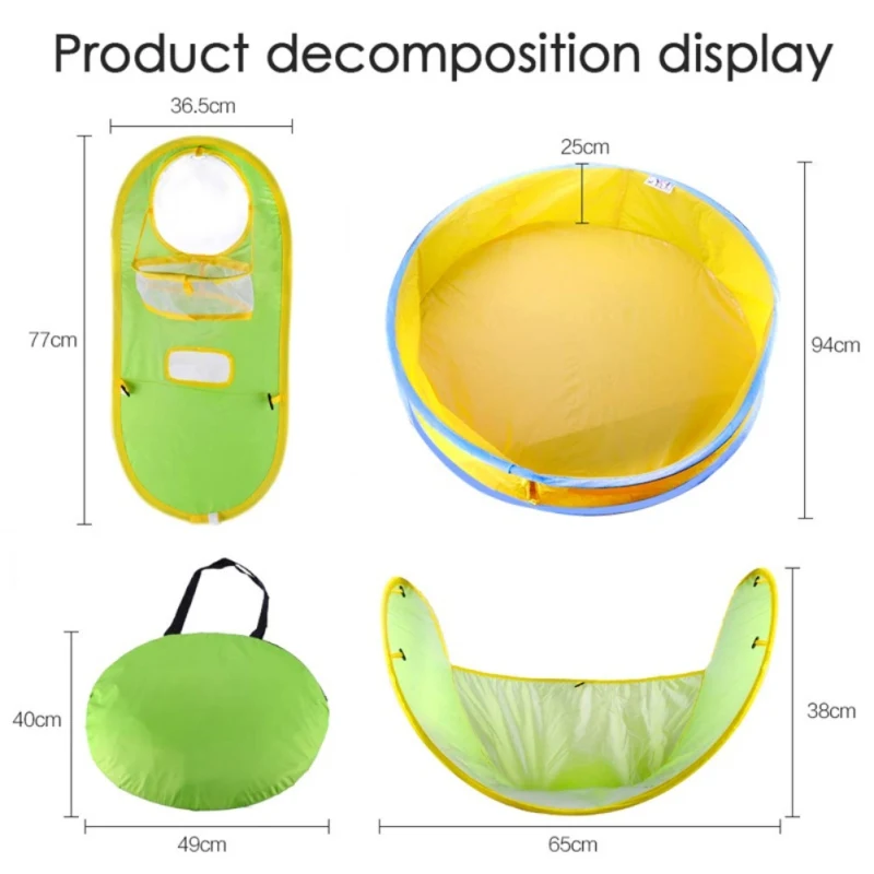 

Baby Beach Tent Pop-Up UV Protection Sun Shelters Foldable Indoor Outdoor Baby Pool Beach Canopy Tent Garden Game Toy Tent