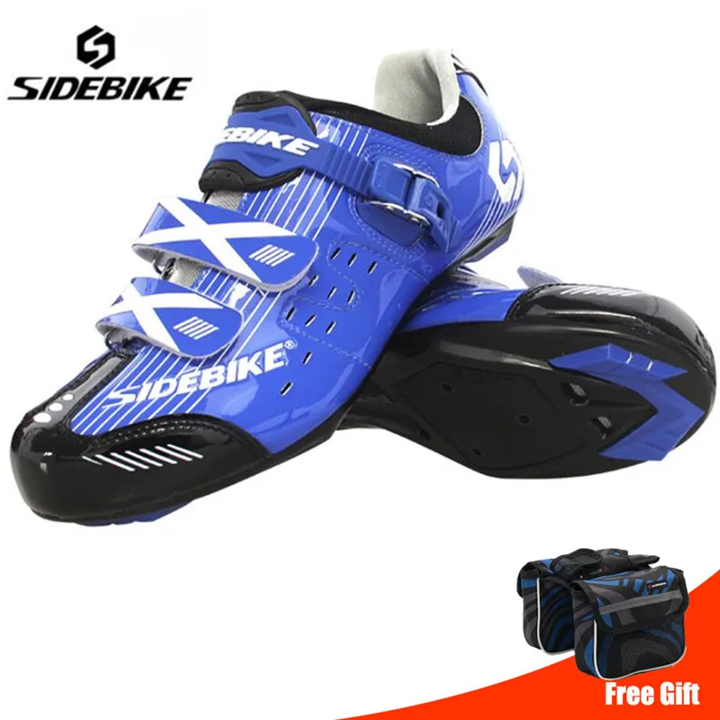 SIDEBIKE/Обувь для шоссейного велоспорта; комплект с педалью; профессиональный Сверхлегкий дышащий Противоскользящий самоблокирующийся спортивный гоночный Sapatos de - Цвет: add bag