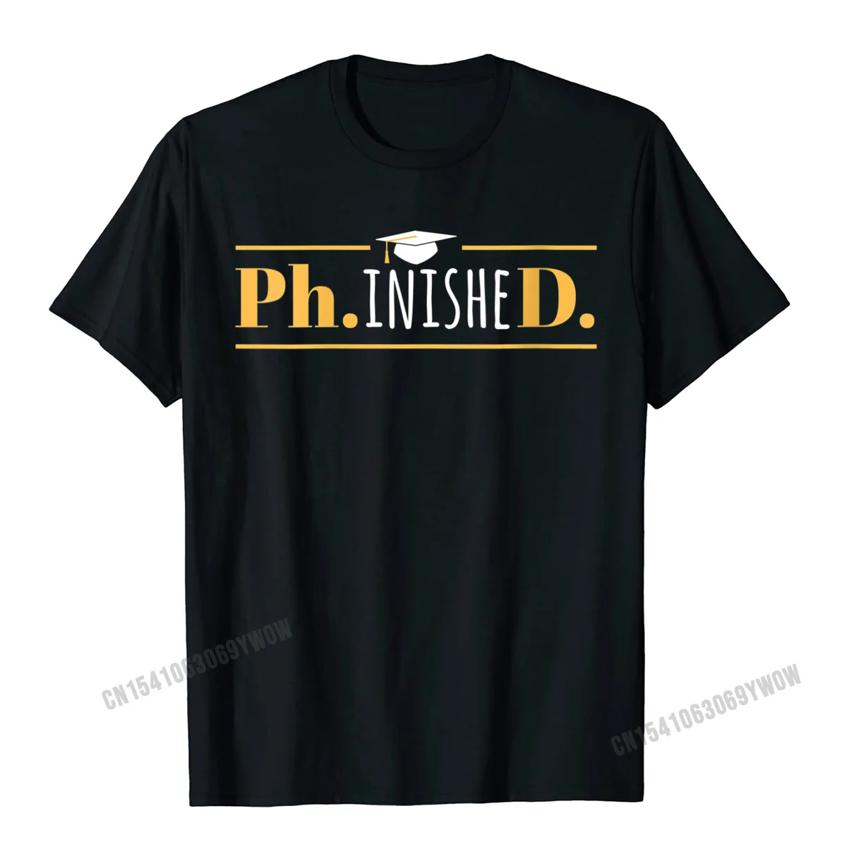 Pure Cotton Man Short Sleeve Funny Tshirts Birthday Tops Tees Plain Personalized O-Neck Tee Shirts Drop Shipping Womens PhinisheD - Funny Doctorate PhD Graduation V-Neck T-Shirt__884 black