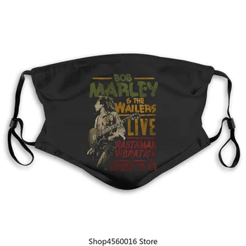 

Masque BOB Marley Black Rasta Man Vibration Tour 1976 Unisexe Reggae Music Merch Metal Nouveau dessin animé Casual mask-in masks