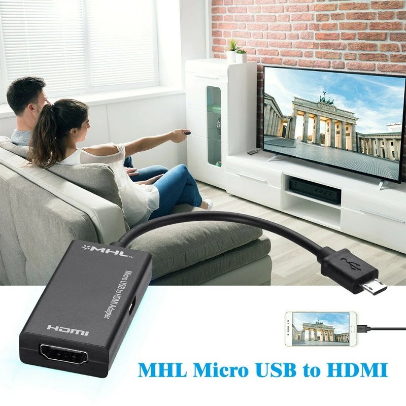 new Micro USB MHL to 1080P HDTV Cable Adapter For Smartphones to TV/Projector/Monitor