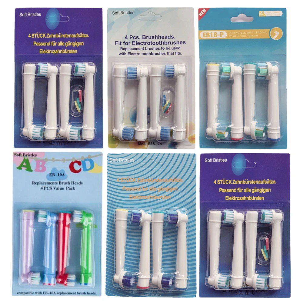 

Electric ToothBrush Heads for Oral B Rotary Electric Toothbrush Cross Action Replacement Teeth Brush Head 4pc/Pack Or 8pc/Pcak