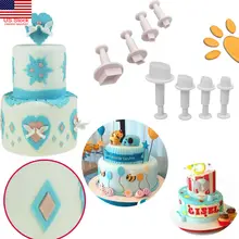 Инструмент для украшения торта овальной формы плунжера печенья формочки для выпечки 4 шт